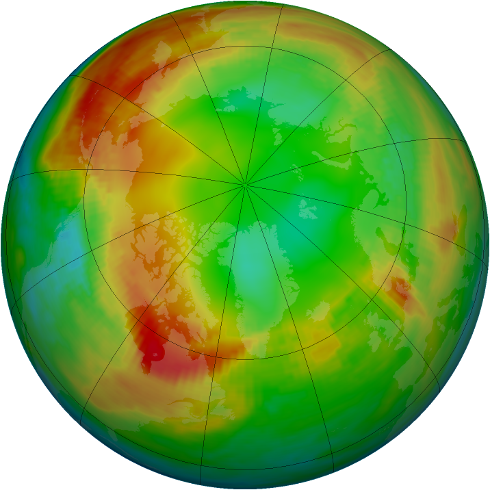 Arctic ozone map for 30 January 1984